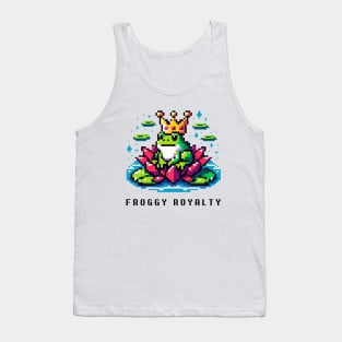 Pixel Frog King - 8bit Crowned Amphibian Art Tank Top